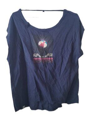 Brand New Bench Prelude Navy Blue Short Sleeve Activewear Top